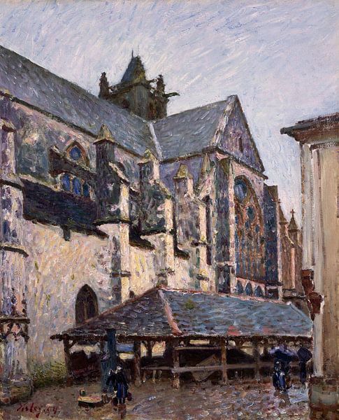 Alfred Sisley,The church at Moret in the rain, 1894 by finemasterpiece