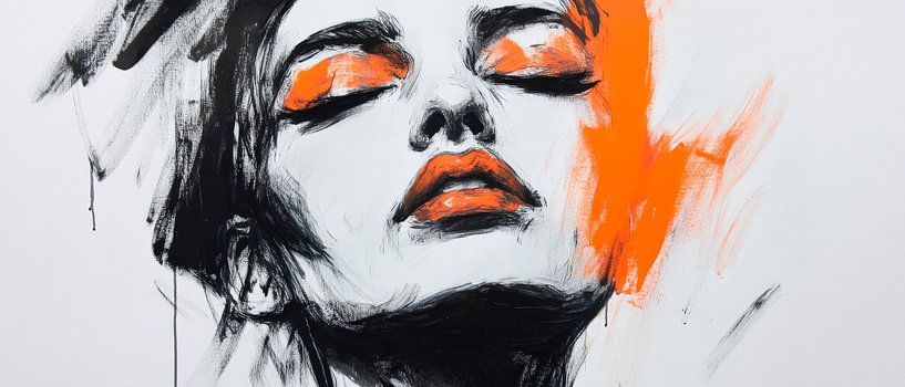 Play of colours in black and orange by Poster Art Shop