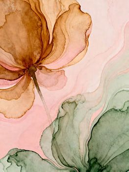 Abstracte aquarellen in aardetinten