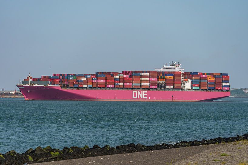 Container ship ONE Hamburg of shipping company ONE. by Jaap van den Berg