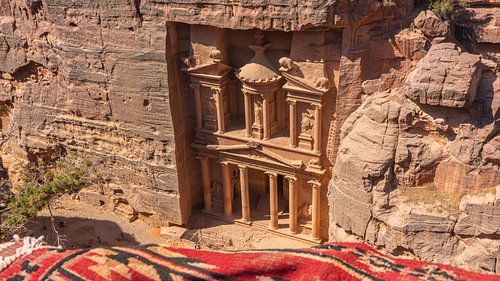 The Treasury in Petra van bovenaf (Jordanië)