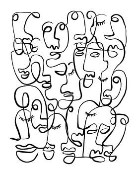 Collective portraits - line drawing