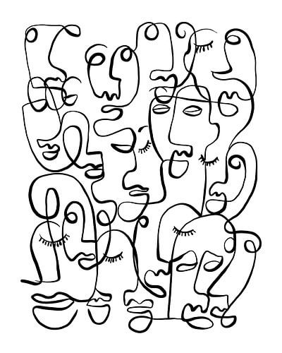 Portretten van de gemeenschap - lijntekening
