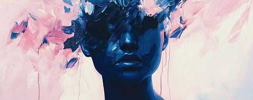 Gezichtskunst | Donker gezicht tegen zachte achtergrond