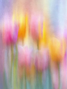 A tulip field in spring colours by Whale & Sons