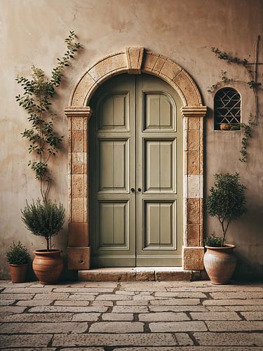 Mediterraner italienischer Innenhof im Vintage-Stil