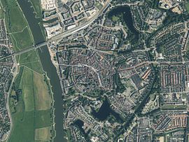 Luftaufnahme des Zentrums von Zutphen von Maps Are Art