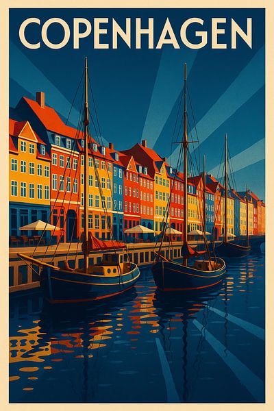 Kopenhagen Denemarken Nyhavn Reflecties van Travel Shop