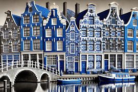 Blue on the canal - Delft Blue Cityscape by Kleurenrijk