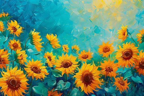 Zonnebloemen schilderij