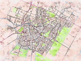Map of Purmerend with the style 'Soothing Spring' by Maporia