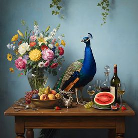 The proud peacock at the royal banquet by Uwe Kiefer