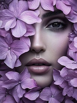 Purple hydrangea portrait