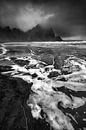 Landschaft auf Island im stürmischen Wetter. Schwarzweiß Bild. by Manfred Voss, Black-White Photography thumbnail