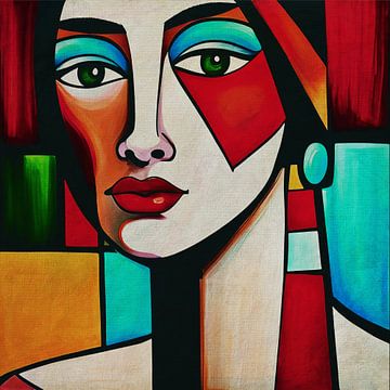 Portretten geschilderd in expressionistische stijl nr.1 van Jan Keteleer (JanKé): Een reis voorbij het canvas