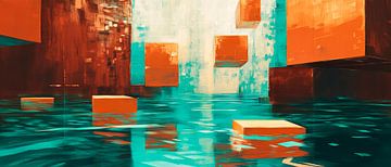 Creatieve waterwereld - abstracte compositie van Poster Art Shop