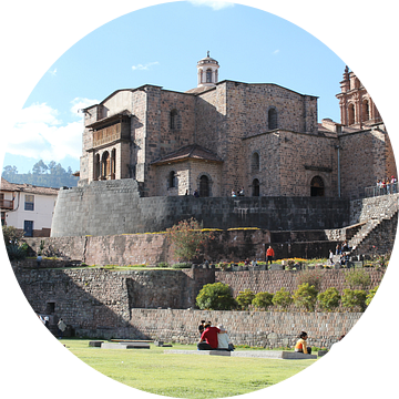 Kerk gebouw op oud gebouw - Cuzco Peru van Berg Photostore