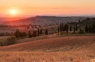Toscaanse dorpjes bij zonsondergang - 2 van Damien Franscoise thumbnail
