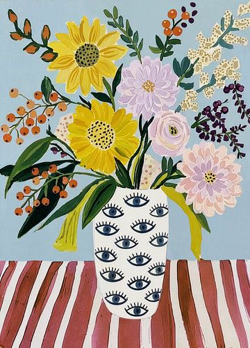Vrolijke bloemen-oogvaas