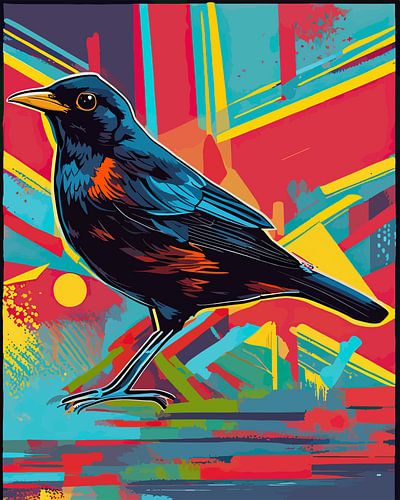 Kleurrijke melodieën - Pop Art Merel ontwerpen