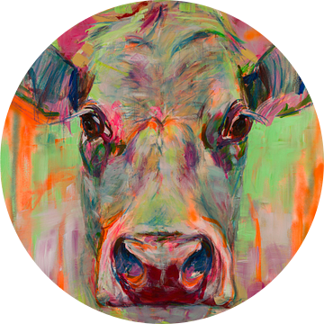 Schilderij van een  een koe  - een portret ( XII ) van Liesbeth Serlie