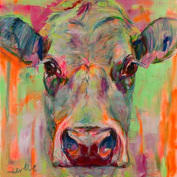 Schilderij van een  een koe  - een portret ( XII )