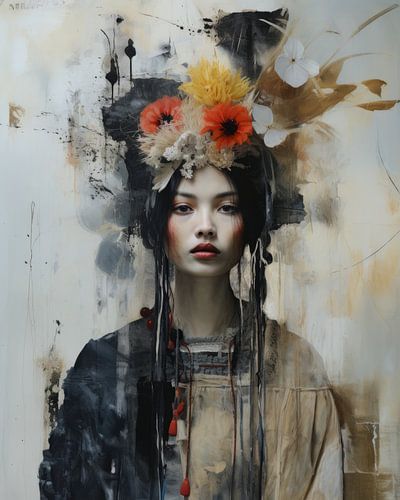 Modern portret "Flower girl"