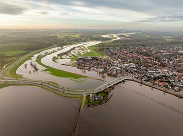 Vecht river met hoog water bij Dalfsen van Sjoerd van der Wal Fotografie