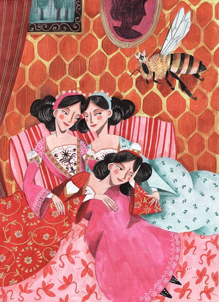 The queen bee and pink princesses by Caroline Bonne Müller
