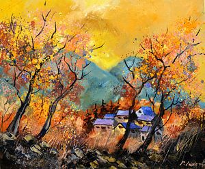 Dorf im Herbst