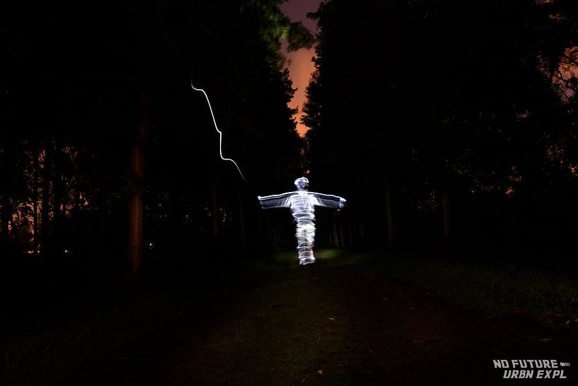 Lightpainting: Man on the Path by Jarno De Smedt