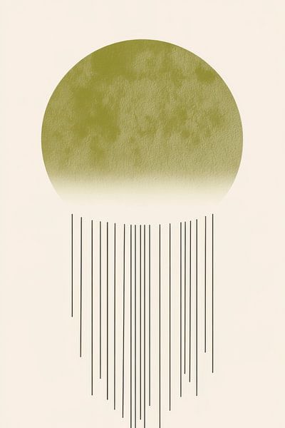 Green moon disc by Poster Art Shop