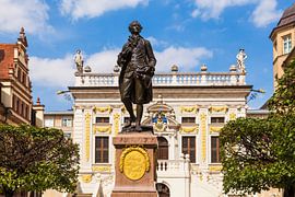 Naschmarkt with the Goethe Monument in Leipzig by Werner Dieterich