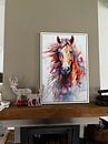 Customer photo: Abstract colour watercolour of a horse. by Gelissen Artworks