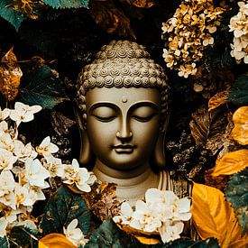 Buddha with flowers decoration by Art & Soul Creations