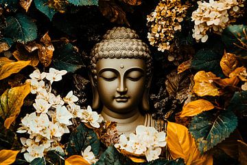 Buddha with flowers decoration by Art & Soul Creations
