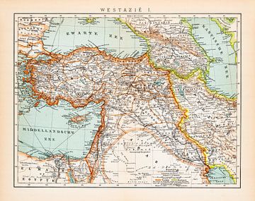 Westasien 1. Alte Karte ca. 1900 von Studio Wunderkammer
