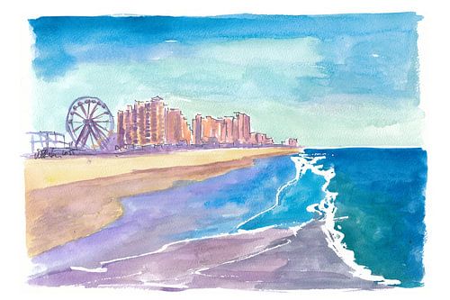 Vagues et grande roue à Daytona Beach