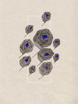 floral lines 1 van Prints der Nederlanden