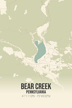 Carte ancienne de Bear Creek (Pennsylvanie), USA. sur Rezona