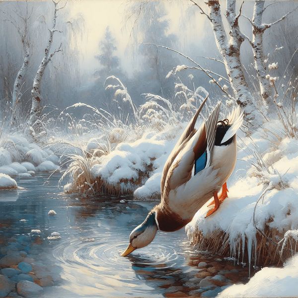Winter Ente am Bach von Matteo Bellini