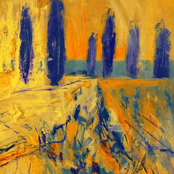 Pappeln in Gelb und Blau von Nop Briex