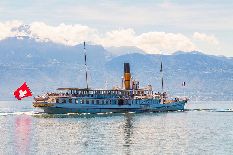Paddle steamer La Suisse on Lake Geneva by Werner Dieterich