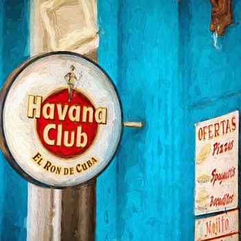 Panneau du rhum Havana Club à Cuba