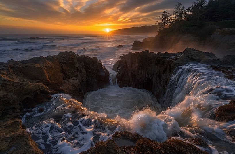 Glänzende Ufermomente von fernlichtsicht