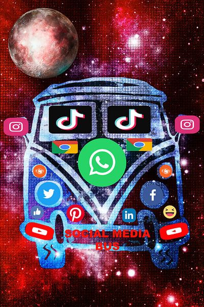 Sociale media Bulli gemengde techniek van Werner Lehmann