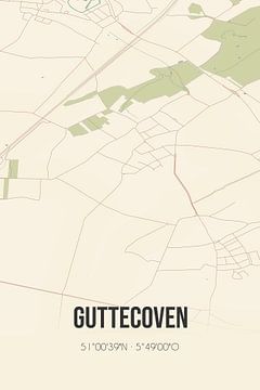 Vintage landkaart van Guttecoven (Limburg) van Rezona