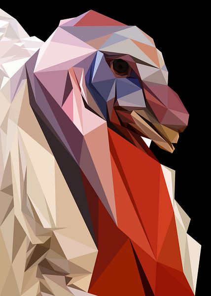 White Turkey Abstract Low Poly Close Up by Yoga Art 15