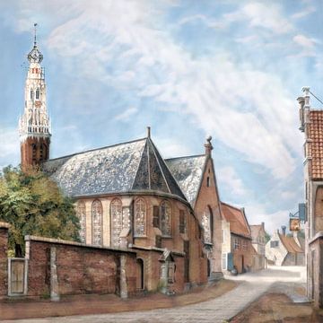 Haarlem Bakenesserkerk rond 1700 van Erwin Bak