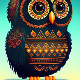 Tribal owl illustration by Laly Laura